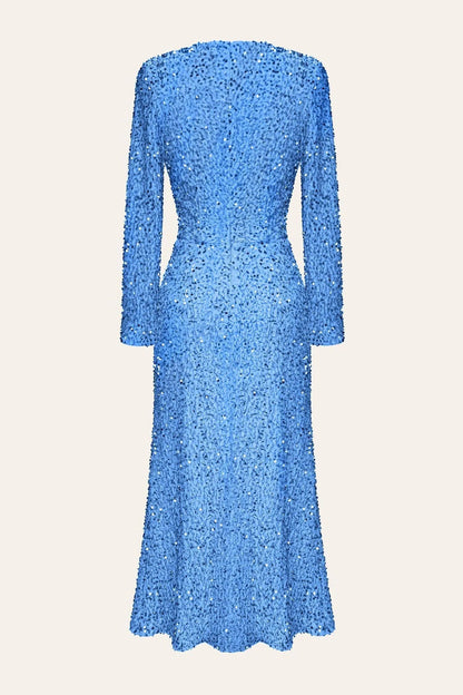 Long Sleeve Sequined Midi Maxi Dress